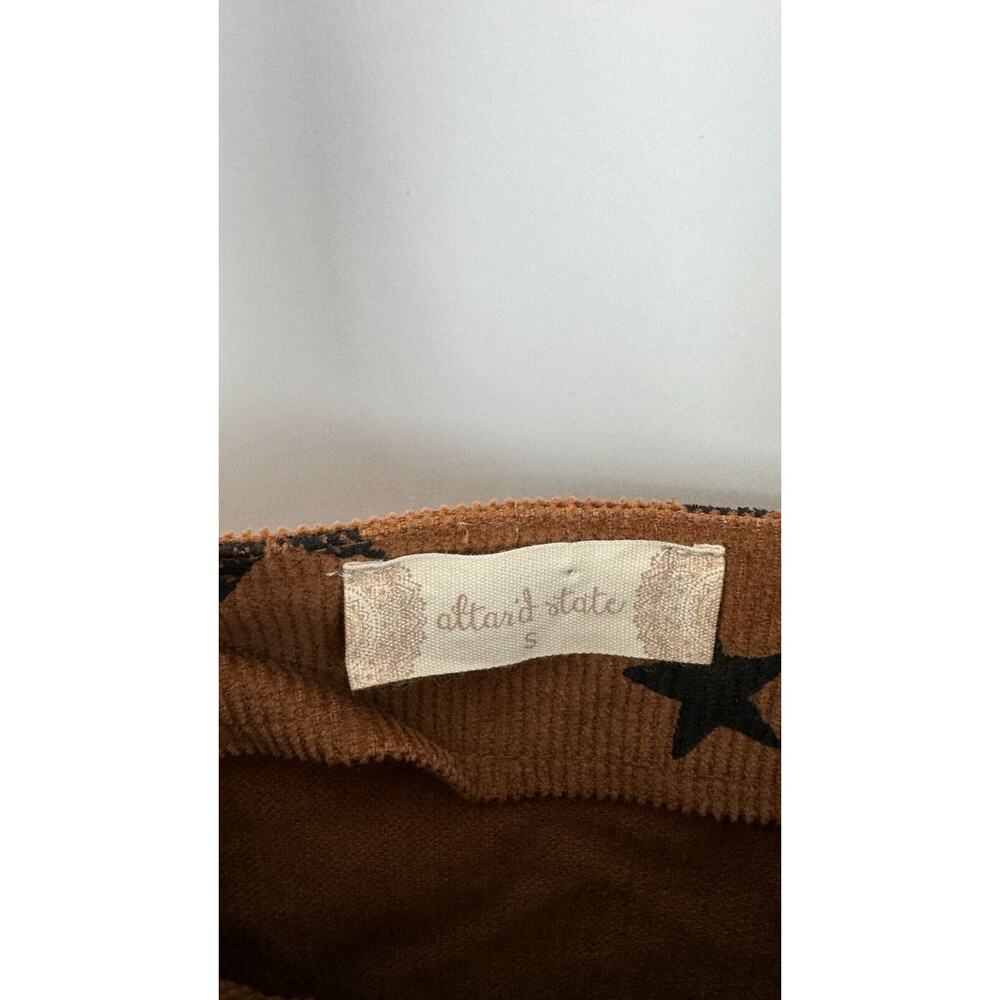 Altar'd State Womens Brown Stars Print Front Zip Corduroy Dress Size Small NWT - Picture 10 of 12